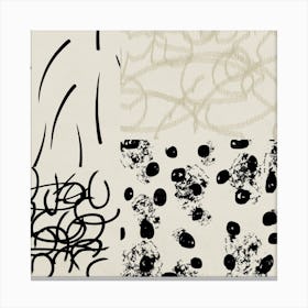 Black And White Brush Strokes Painting Canvas Print