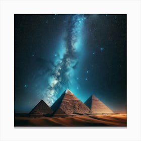 Pyramids And Milky Way Canvas Print