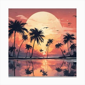 Sunset At The Beach Canvas Print