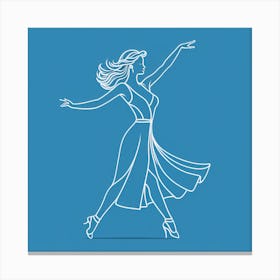 Line Drawing Of A Woman Dancing Canvas Print