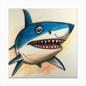 Shark Drawing 17 Canvas Print