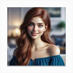 Beautiful Woman With Red Hair Canvas Print