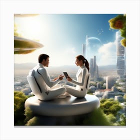 Futuristic Couple 130 Canvas Print