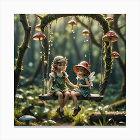 Fairy's on a swing 1 Canvas Print