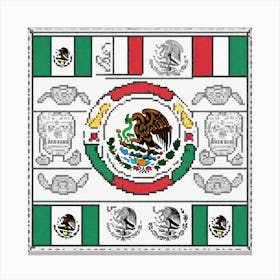 Mexican Flag 12 Canvas Print