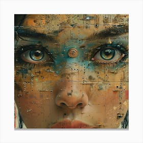 Woman With A Machine Face Canvas Print