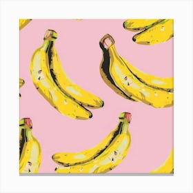 Bananas On Pink Background Canvas Print