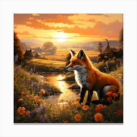Red Fox At Dusk Canvas Print