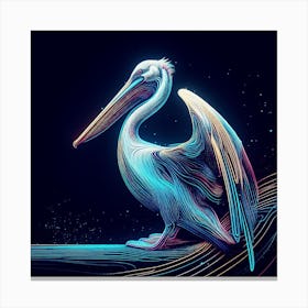Neon Pelican 1 Canvas Print