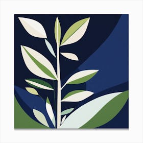 Plant On A Blue Background Canvas Print