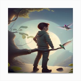 Boy In The Forest Canvas Print