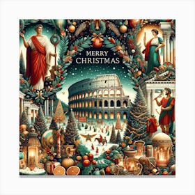 Merry Christmas In Rome Canvas Print