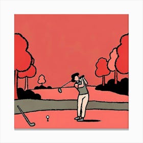 Golfer In Red Leinwandbild