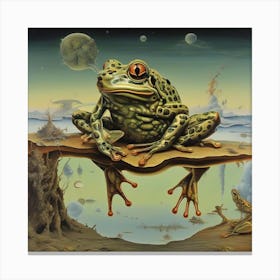 Frog on Branch Canvas Print