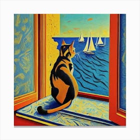 Cat Looking Out The Window 12 Canvas Print
