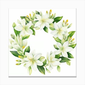 White Lily Wreath Canvas Print