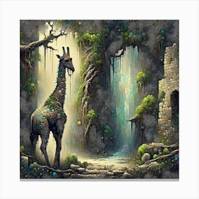 Giraffe In The Forest 1 Canvas Print