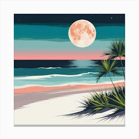 Beach At Night Canvas Print