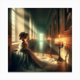 Child Looking Out The Window Canvas Print