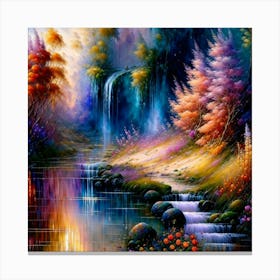 Waterfall In The Forest 8 Canvas Print