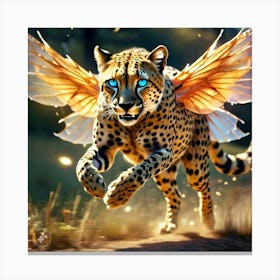 Cheetah Dragonfly Hybrid A Cheetah With Translucent Wings Canvas Print