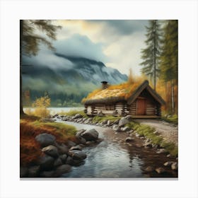 Cabin In The Woods 18 Canvas Print