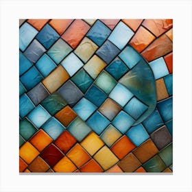 Kwy Close Up Photography Of The Texture Of A Mosaic Of Ceramic 1 Canvas Print
