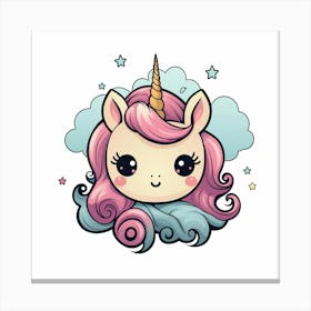 Unicorn Kawaii 7 Canvas Print