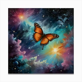 Butterfly In Space Canvas Print