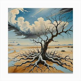 Tree In The Desert Canvas Print