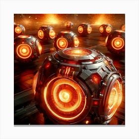 A Detailed Sci Fi Depiction Of Firestorm Mines Canvas Print