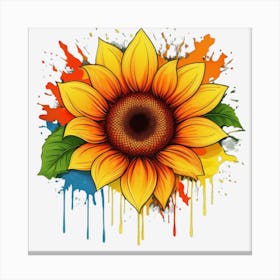 Dripping Sunflower Canvas Print