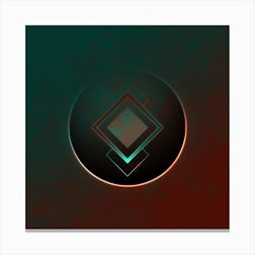 Geometric Neon Glyph on Jewel Tone Triangle Pattern 325 Canvas Print