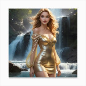 Golden Mermaid 2 Canvas Print