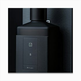 Black Bottle Of Perfume Canvas Print