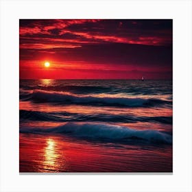 Sunset On The Beach 583 Canvas Print