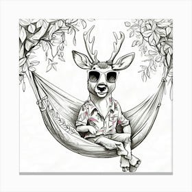 Deer In A Hammock 7 Canvas Print