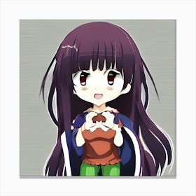 Anime Girl With Long Hair 1 Canvas Print