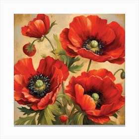 Poppies 2 The Vibrant Beauty Canvas Print
