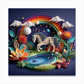 Paper Unicorn Canvas Print