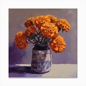 Oranges In A Vase Canvas Print