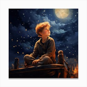 Little Boy In A Boat Canvas Print