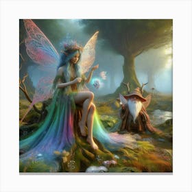 Fairy And Gnome 2 Canvas Print