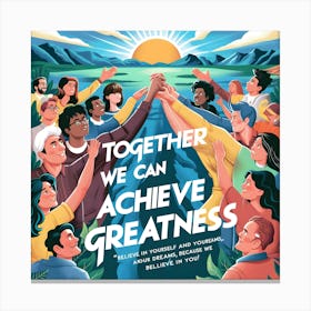 Together We Can Achieve Greatness Canvas Print