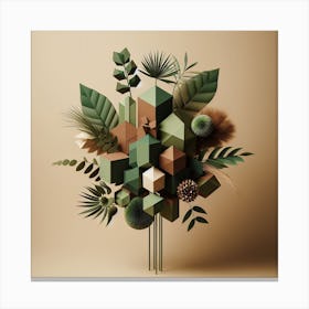 Geometric Art Jungle Bouquet 2 Canvas Print