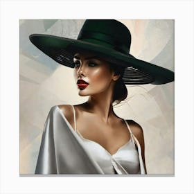 Woman In A Hat 33 Canvas Print