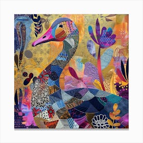 Patchwork Quilted Goose 2 Canvas Print