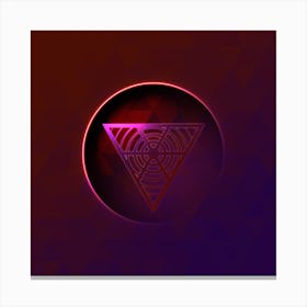 Geometric Neon Glyph on Jewel Tone Triangle Pattern 474 Canvas Print