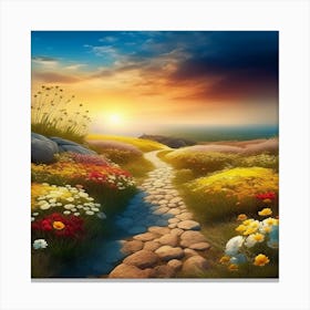 Path To The Sunset Canvas Print