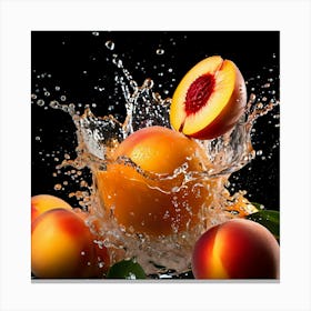 Peach Splashing Water 7 Canvas Print